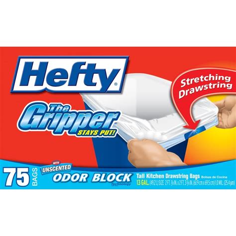 hefty gripper kitchen trash bags.